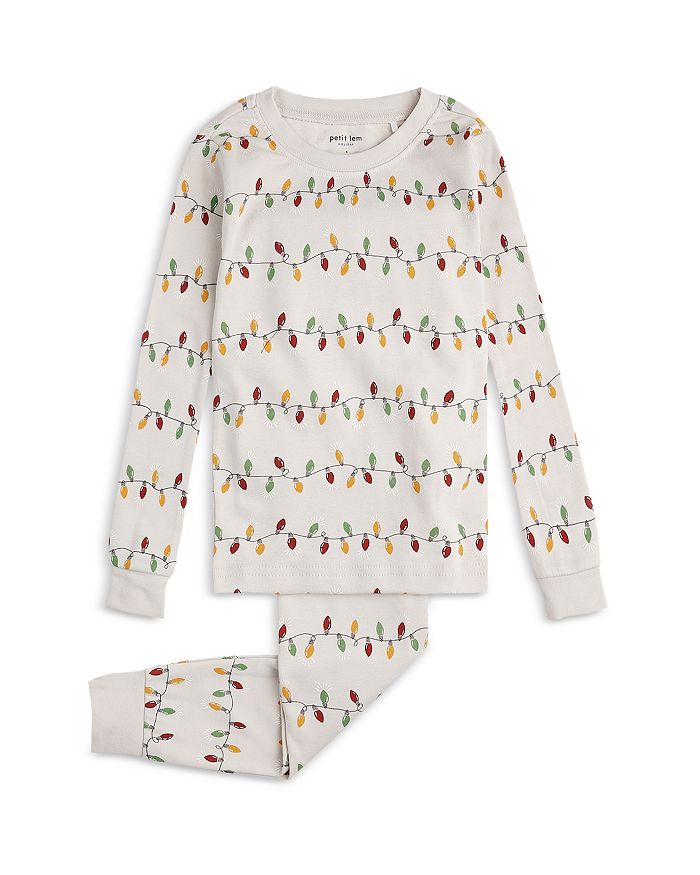petit lem Unisex Holiday Lights Pajama Set Little Kid Big Kid