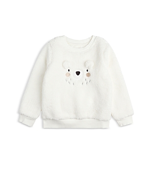 Firsts By Petit Lem Unisex Polar Bear Sherpa Sweatshirt - Baby In Off White