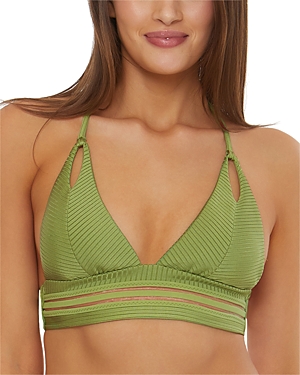 Isabella Rose Queensland Womens Textured Nylon Bikini Swim Top In Sweet Pea
