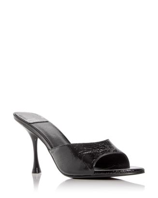 Jeffrey Campbell BOW DOWN Patent Leather Black Heeled sale Mule Sandal