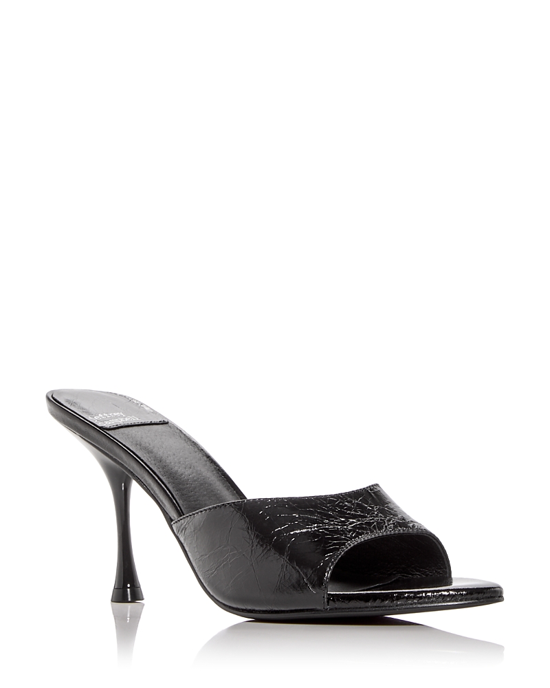 Jeffrey Campbell Agent Slide Sandal In Black Crinkle