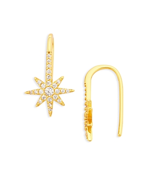 Celeste Front to Back Star Cubic Zirconia Earrings in 14K Gold Plated