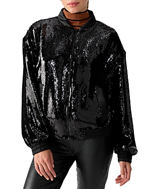 Sanctuary Sloan Sequined Bomber Jacket In Black