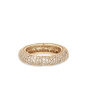 Shop Adina Reyter Pave Diamond Eternity Tube Ring In Gold