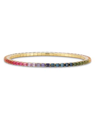 Rainbow Sapphire Stretch Tennis Bracelet
