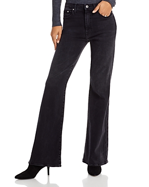 High Rise Flare Jeans in Noir