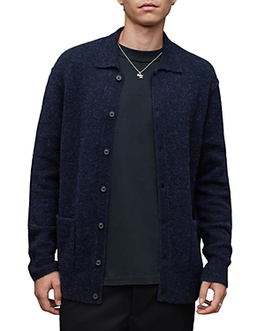 Shop Allsaints Cygnus Relaxed Fit Cardigan Sweater In Ink Navy