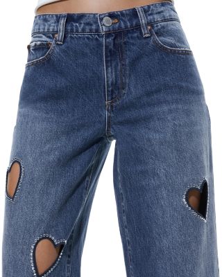 【ALICE + OLIVIA】Wallie カフジーンズ（ゆるシルエット） Wallie Cuff Jean In Gemma Light Blue | Alice + Olivia