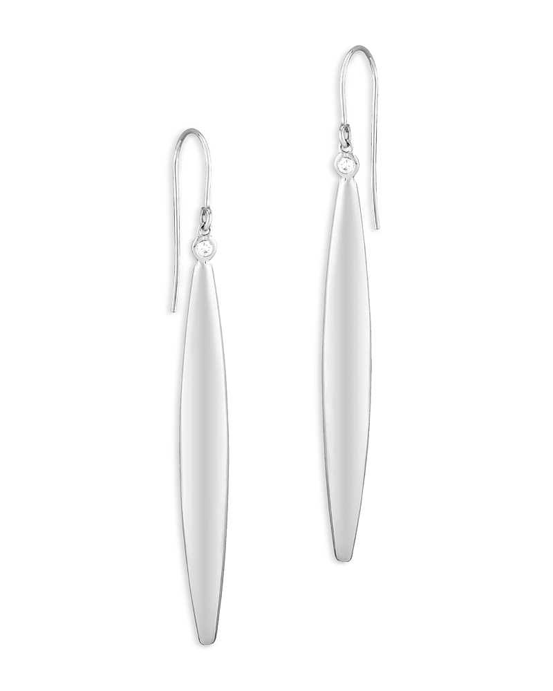 Bloomingdale's Elongated Flat Oval Drop Earrings In Sterling Silver In Silver