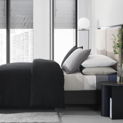 Waffle Pique Black Cotton Collection