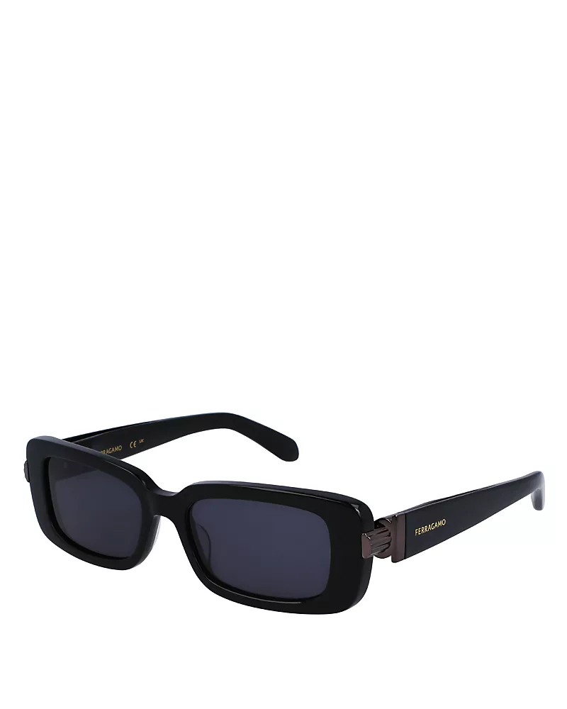 Ferragamo Prisma Narrow Rectangular Sunglasses, 52mm