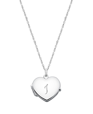Tiny Blessings Girls' Sterling Silver Heart Locket & Engraved Initial 14-16 Necklace - Baby, Little Kid, Big Kid In Silver - I