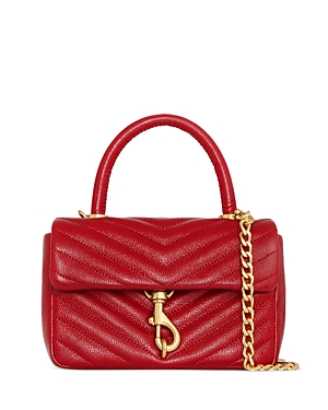Rebecca Minkoff Edie Leather Top Handle Bag In Red