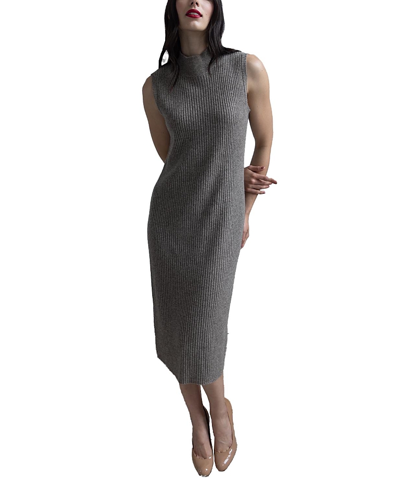 Emilia George Wool Blend Sleeveless Alexandra Dress In Camel