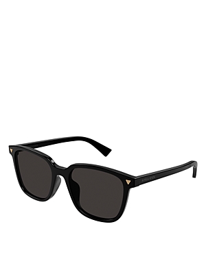Bottega Veneta Triangle Stud Square Sunglasses, 55mm In Black/brown Solid