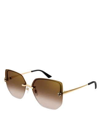 Cartier Panthère Light 24K Gold Plated Square Sunglasses, 63mm ...