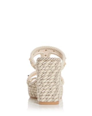 Women's Rockstud Espadrille Platform Wedge Sandals