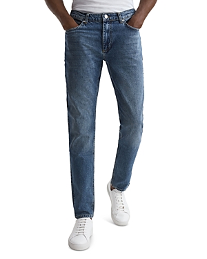 REISS ATHENS TAPERED SLIM FIT JEANS IN MID BLUE