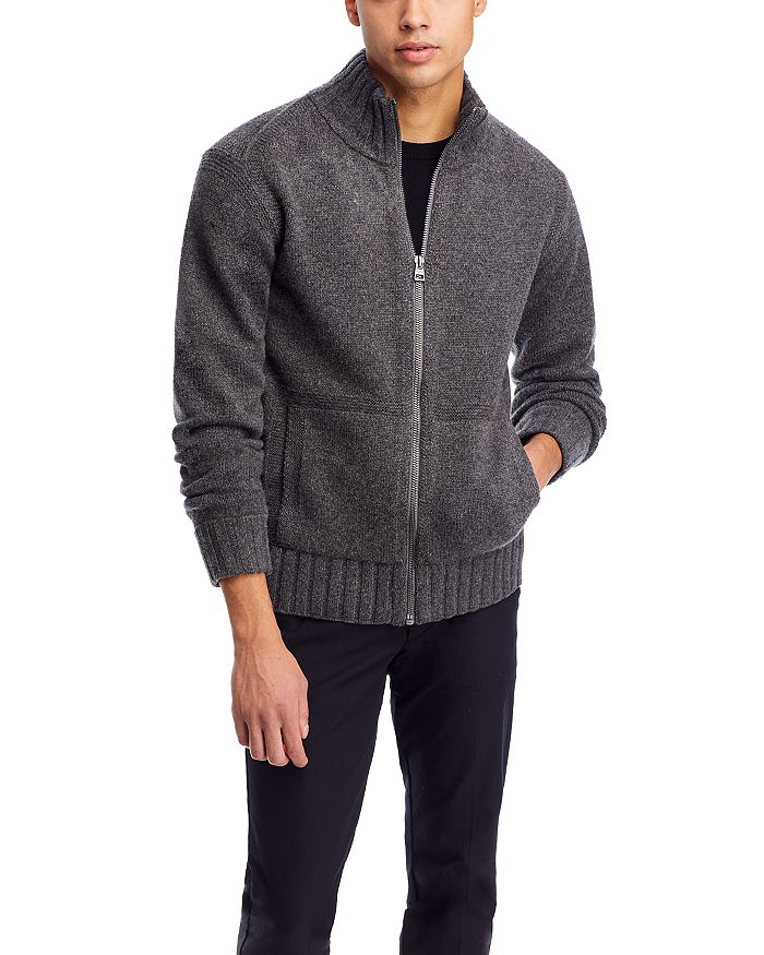 HUGO Suppon Zip Front Long Sleeve Sweater Jacket | Bloomingdale's