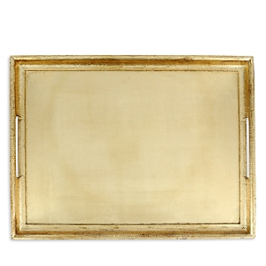 Vietri Florentine Wooden Accessories Large Rectangular Tray In Gold