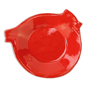 Vietri Lastra Holiday Figural Red Bird Canape Plate