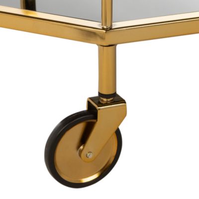 Silva Brass 2 Tier Octagon Bar Cart