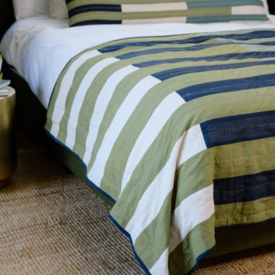Offset Stripe Quilt Throw Blanket