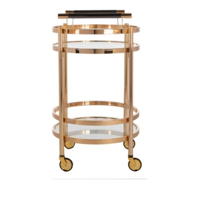 Sienna Gold 2 Tier Round Bar Cart