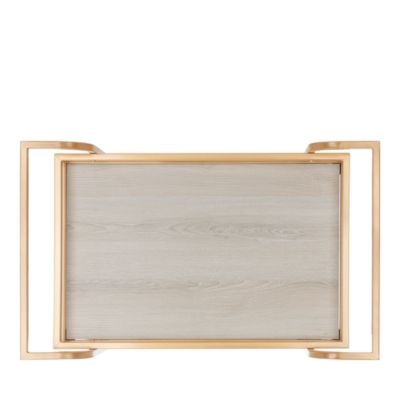 Lameris 2 Tier Matte Gold Bar Cart with Handles