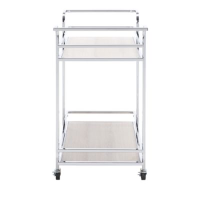 Lameris 2 Tier Chrome Bar Cart with Handles
