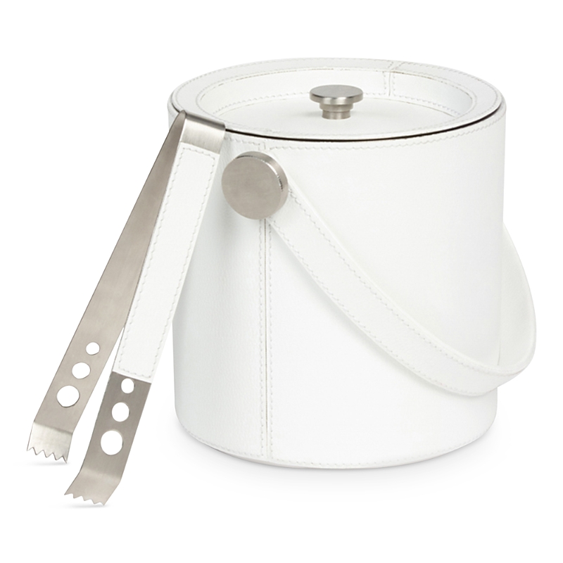 Blue Pheasant Brisbane Leather Ice Bucket In White