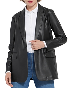 Shop Lyssé Eira Faux Leather Blazer In Black