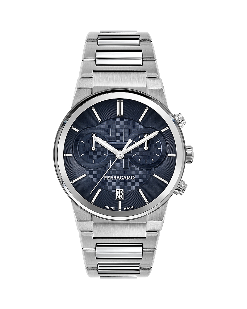Ferragamo Sapphire Chrono Bracelet Watch In Metallic