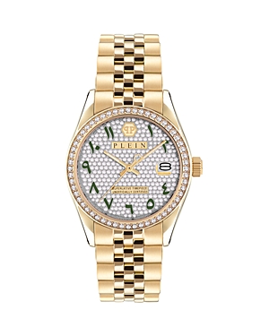 Philipp Plein Date Superlative Crystal Watch In Silve/gold
