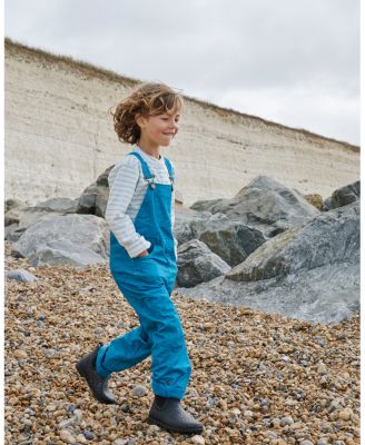  Unisex Nordic Blue Bear Print Brushed Cotton Overalls