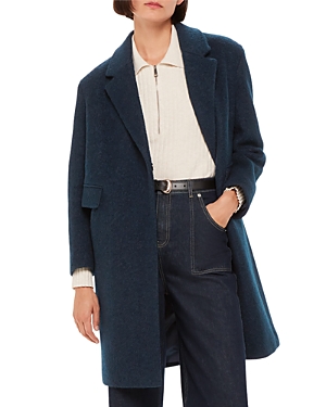 Shop Whistles Fran Boucle Coat In Teal
