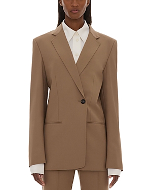 Shop Helmut Lang Single Button Blazer In Dune