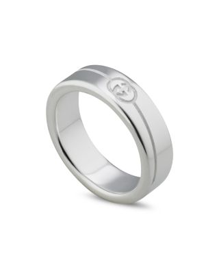 Gucci - Sterling Silver Diagonal Interlocking G Ring