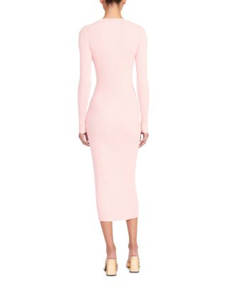 Shoko Color Block Ribbed Sweater Dress in Cherry Blossom