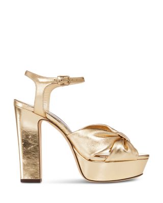 Women&#39;s Heloise 120 Metallic Leather High Heel Platform Sandals