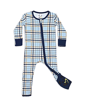 Bellabu Bear Unisex Holiday Plaid Convertible Footie - Baby, Little Kid In Med Blue