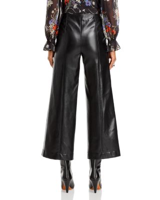 Azure Faux Leather Cropped Pants 