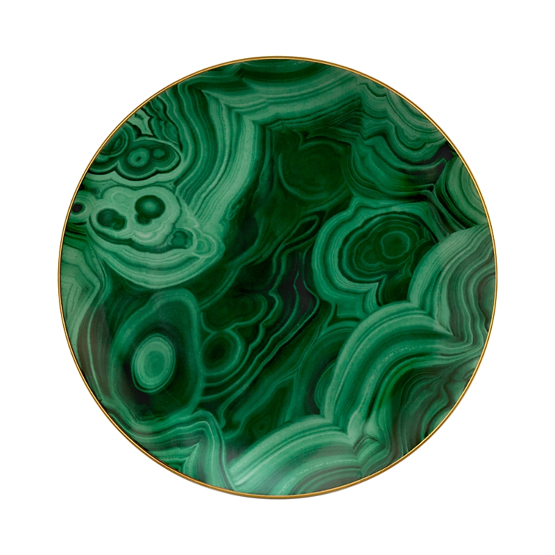 L'objet Green Malachite Dessert Plate Set In Green
