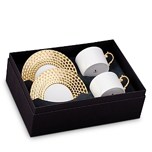 Shop L'objet Aegean Teacup & Saucer Gift Box In Gold