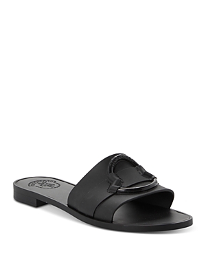 Shop Moncler Women's Mon Slide Sandals In Black