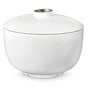 L'objet Han Platinum Rice Bowl With Lid In White