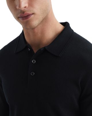 Trafford Merino Wool Slim Fit Long Sleeve Polo Shirt