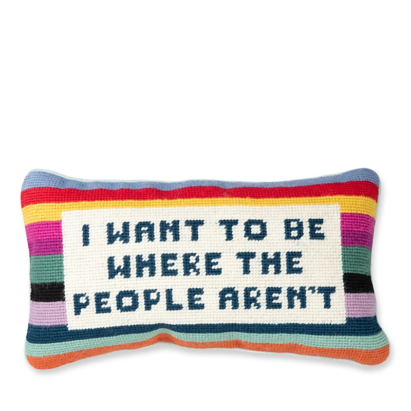Furbish Studio Where the People Aren't Needlepoint Decorative Pillow