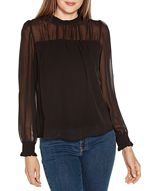 Belldini Gathered Chiffon Top In Black