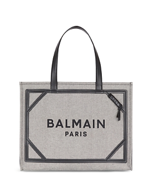 Shop Balmain B-army Large Shopper Tote In Black/gray/gold